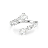 Matrix bangle, Mixed cuts, White, Rhodium plated